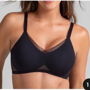 NWT HONEYLOVE CrossOver Bra Black Runway 38BC L
